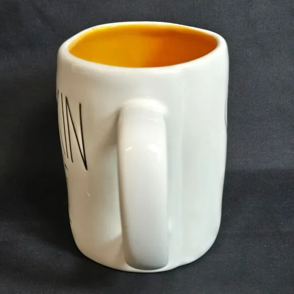 Rae Dunn PUMPKIN SPICE Heart Coffee Mug Orange Inside Thanksgiving Farmhouse - Picture 5 of 8